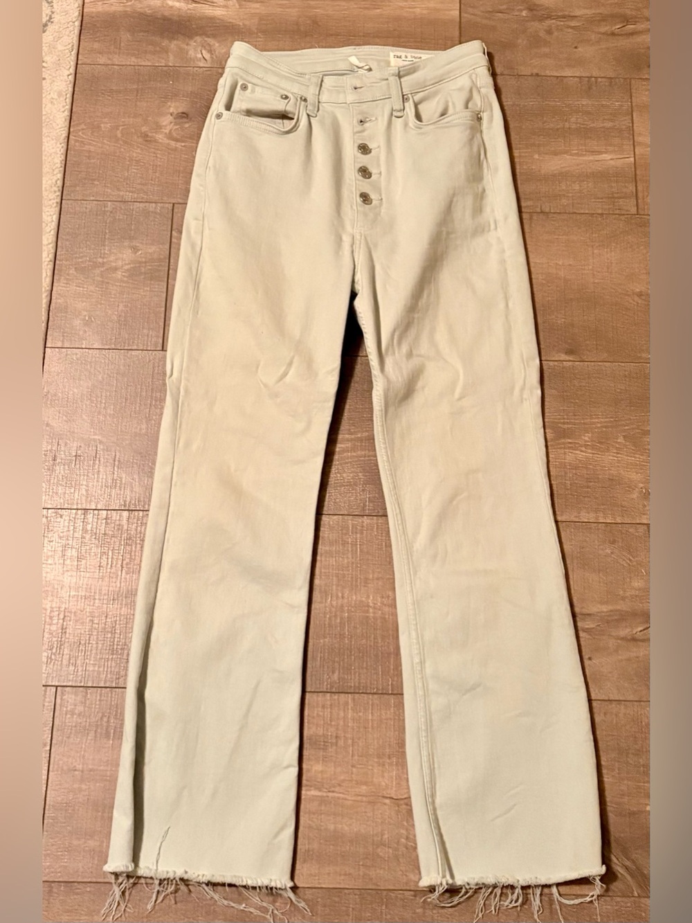 Rag and Bone
Button-Fly Women's Jeans in Light Sage Green